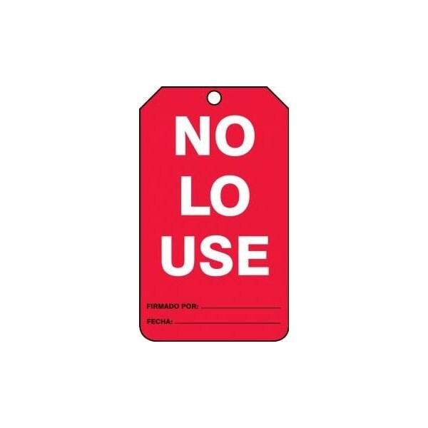 Accuform Spanish Safety Tags, EQUIPMENT STATUS DO NOT USE, 5.75in x 3.25in, HS-Laminate, 25PK SHMGT219LTP - main